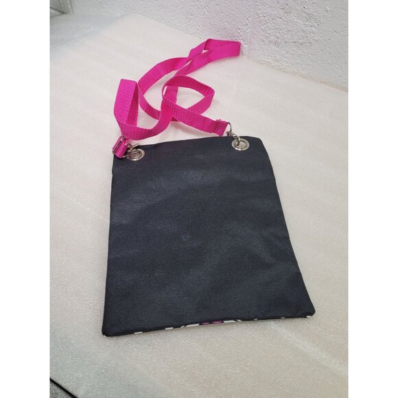 Disney Minnie Mouse Passport Bag Purse Canvas Crossbody Adjustable Strap Zip - Picture 2 of 5